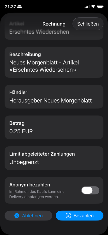 Bezahlen